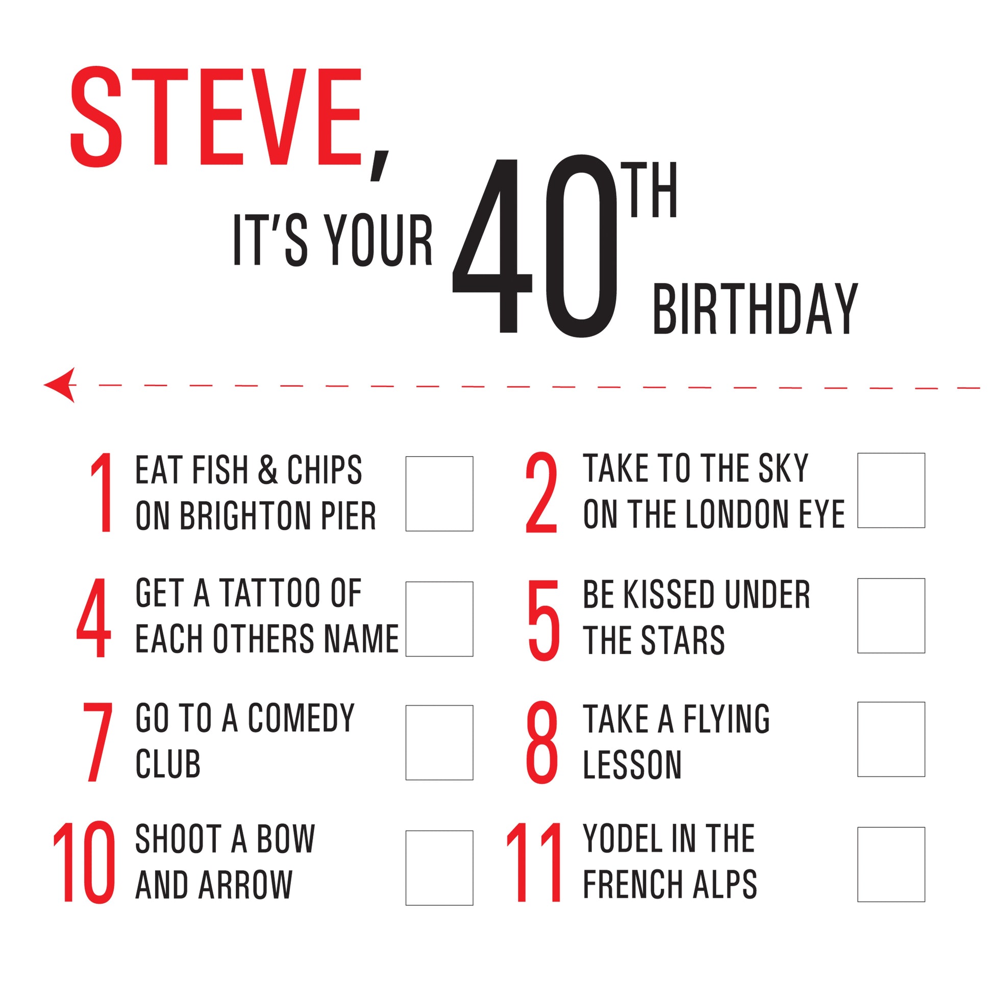 Personalised Bucket Year List Print brambler