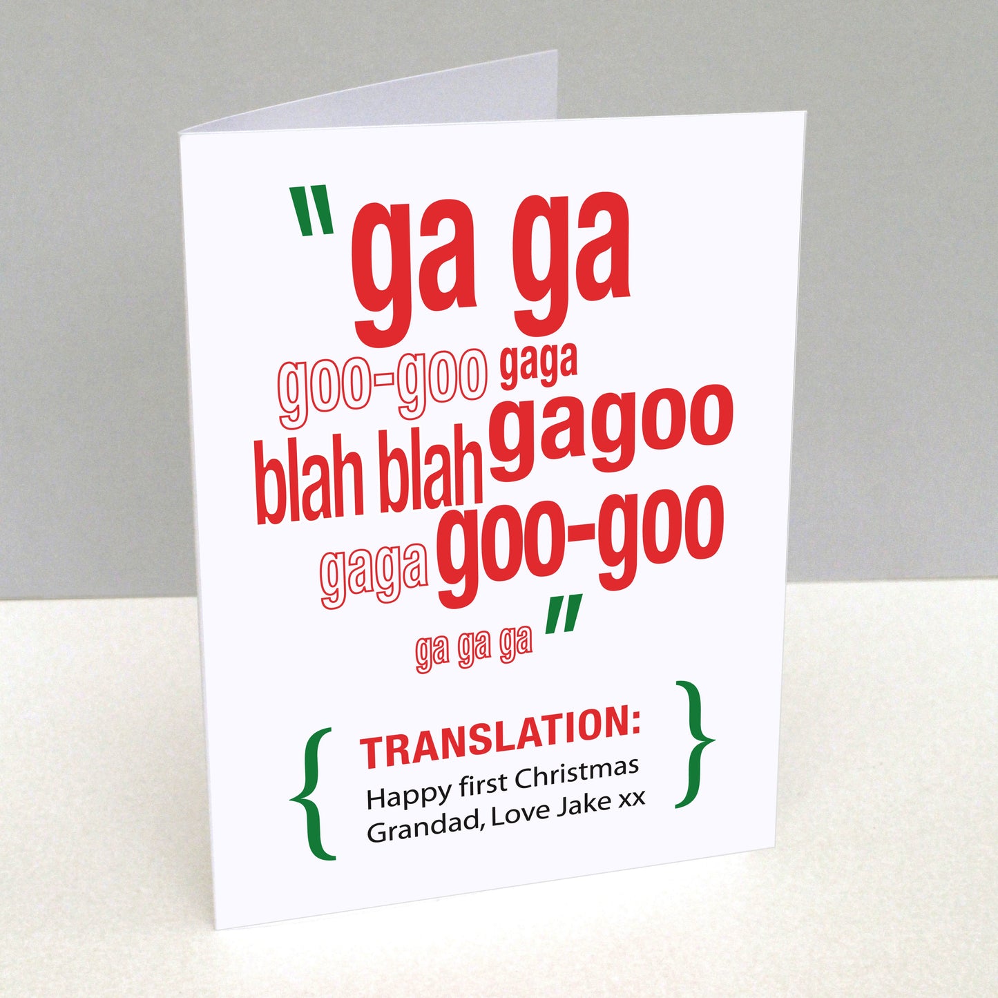 Baby Talk Translation Greetings Card Personalised Loud Duck Design