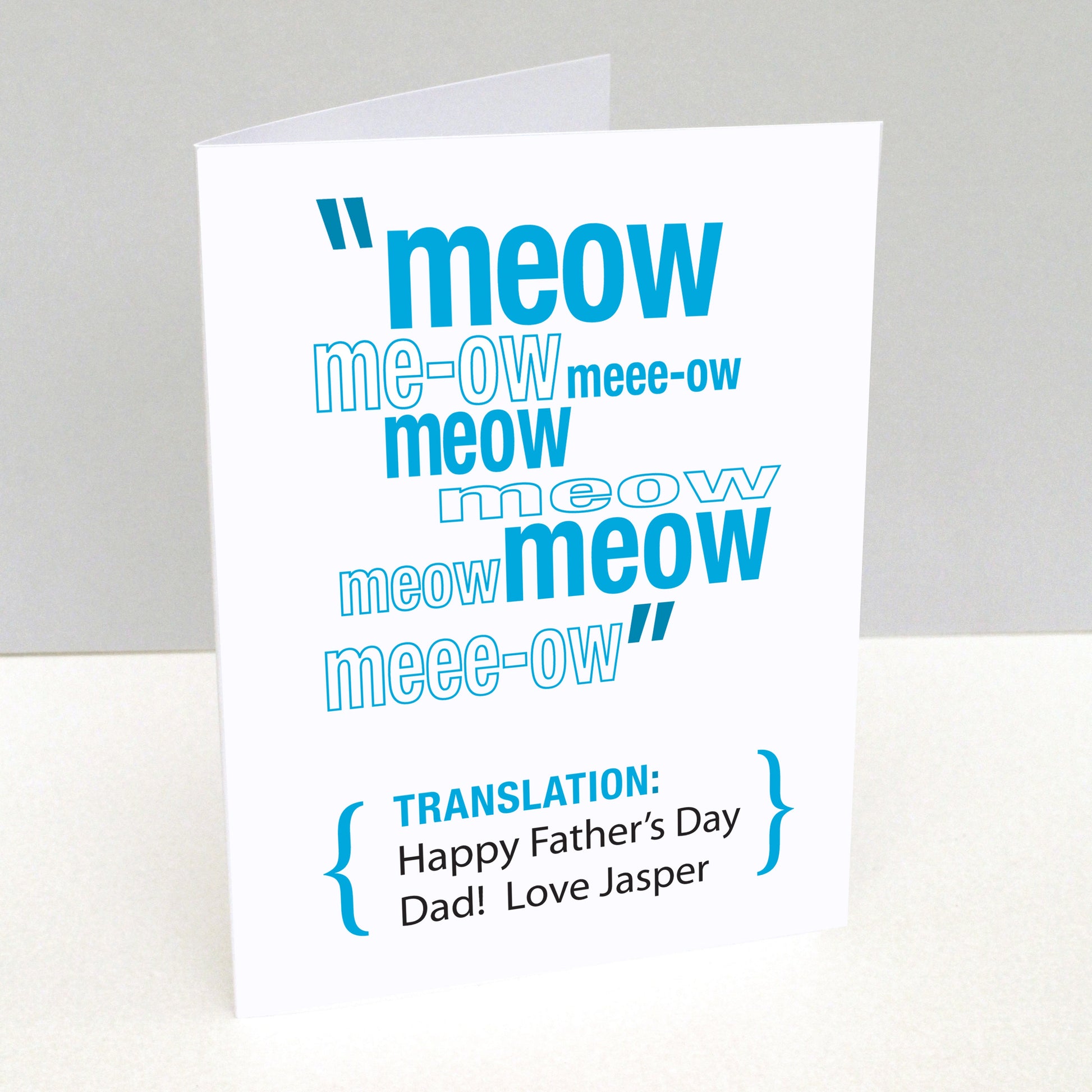 Personalised Cat Translation Greetings Card Loud Duck Design