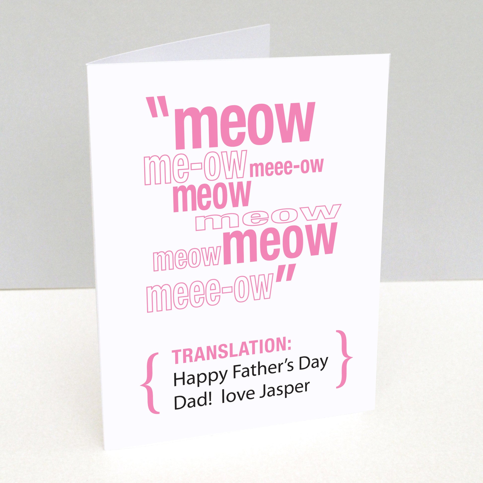 Personalised Cat Translation Greetings Card Loud Duck Design