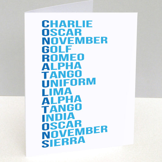 Congratulations Phonetic Alphabet Card co&t