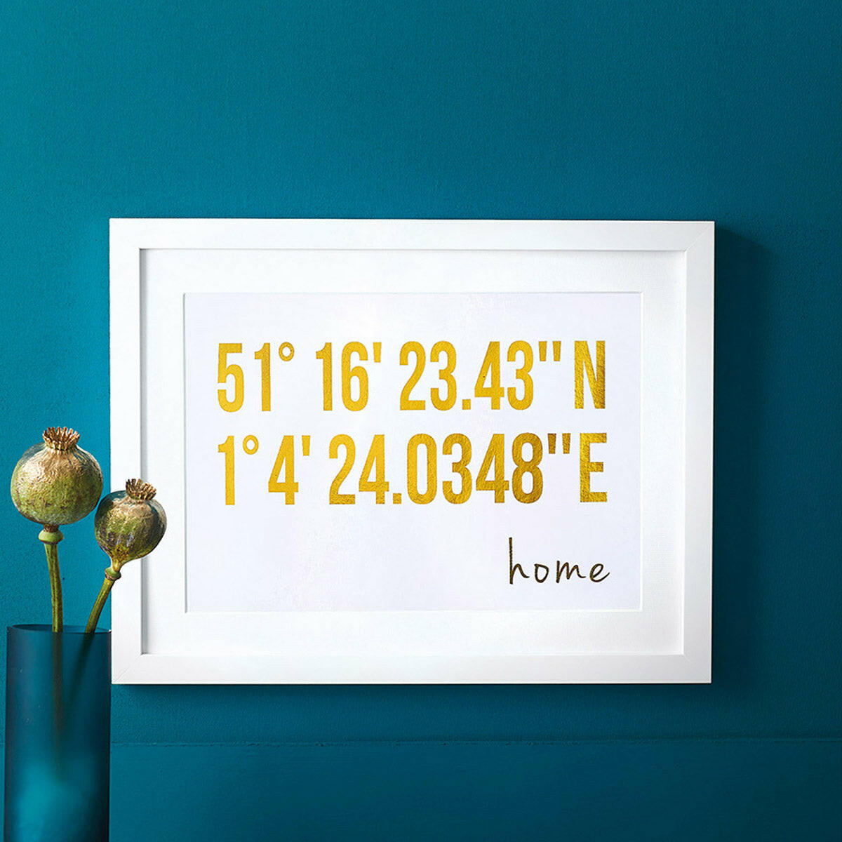 Coordinates Gold Or Silver Foil Personalised Print brambler