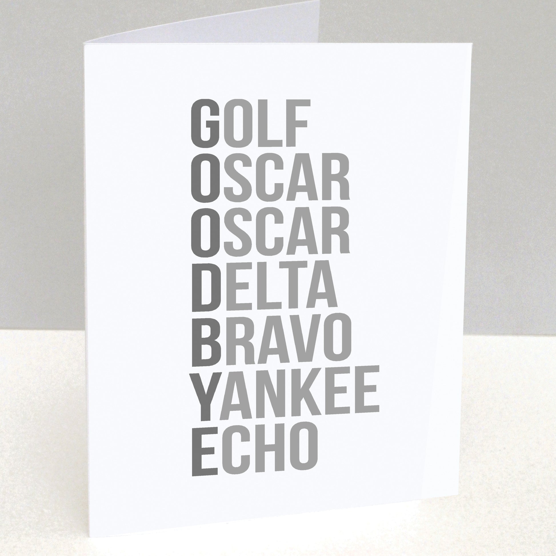 Goodbye leaving Card in the Phonetic Alphabet - brambler