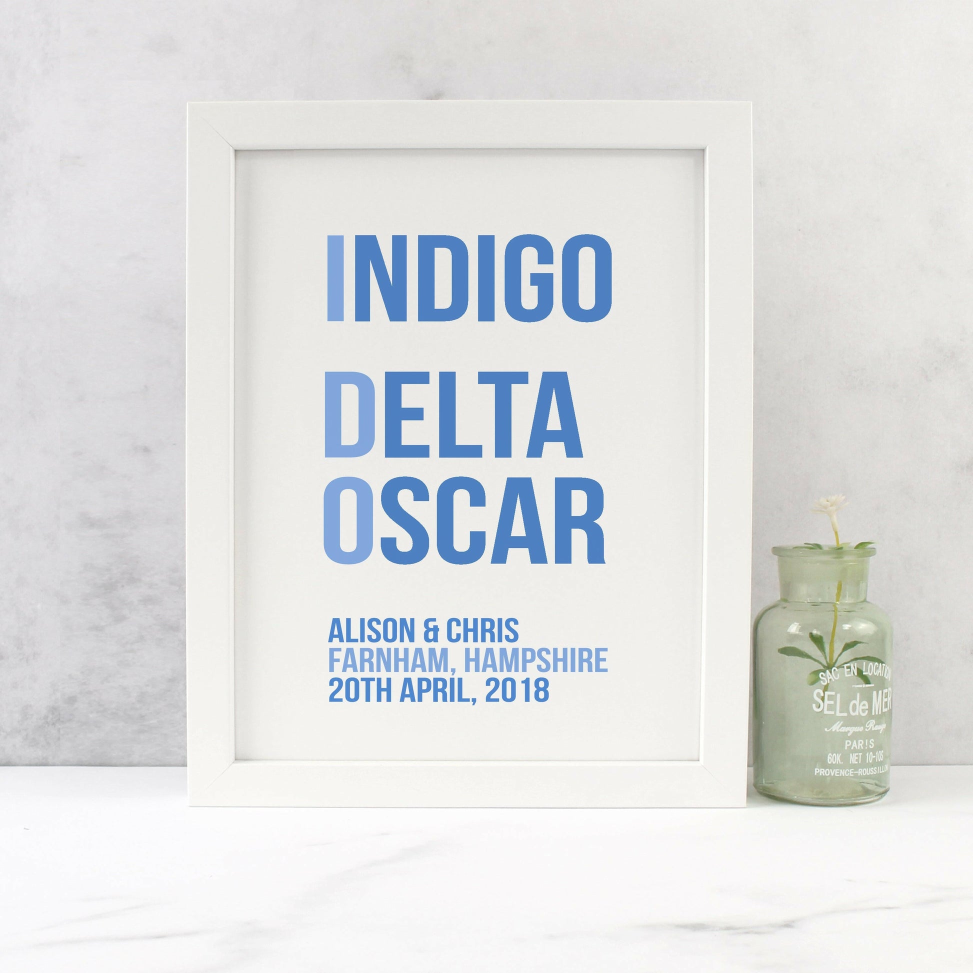 I do Phonetic Alphabet wedding print co&t