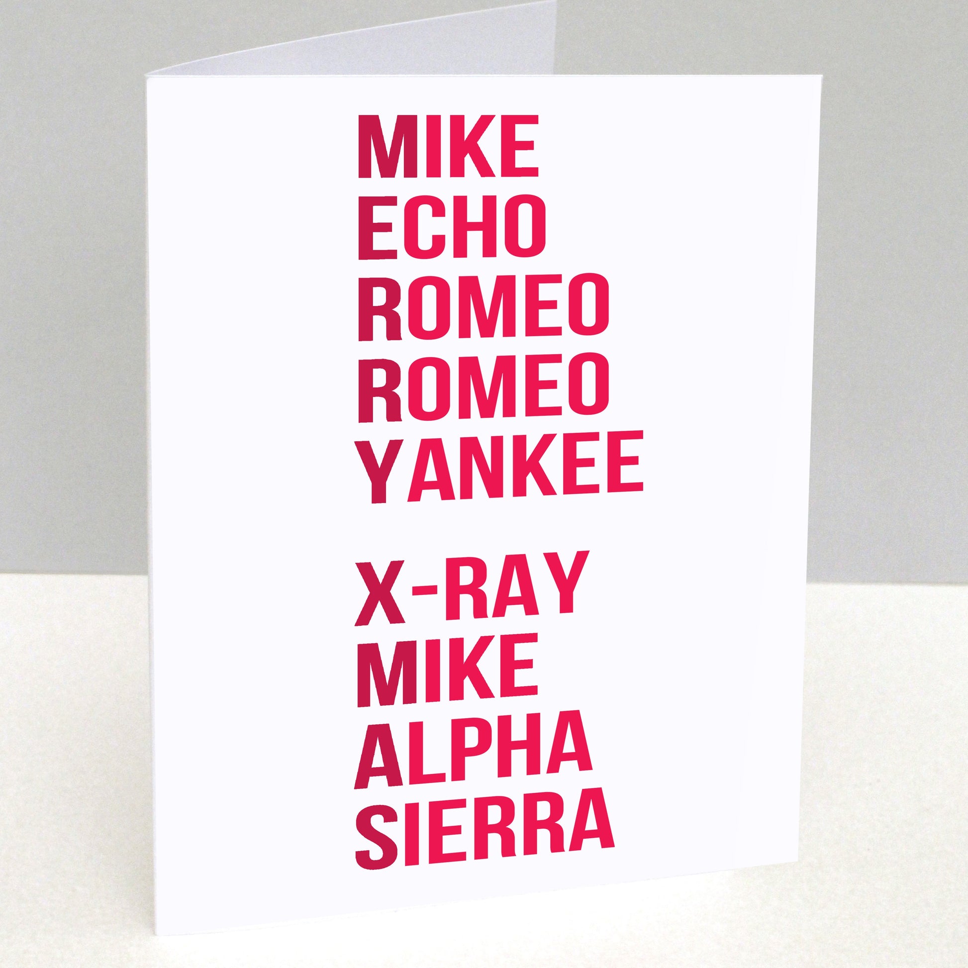 10 pack of Phonetic Alphabet Merry Christmas Cards co&t