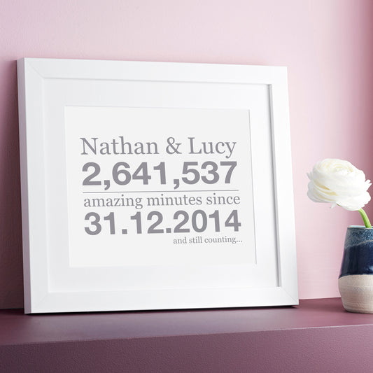 Special Minutes Together Personalised Print brambler