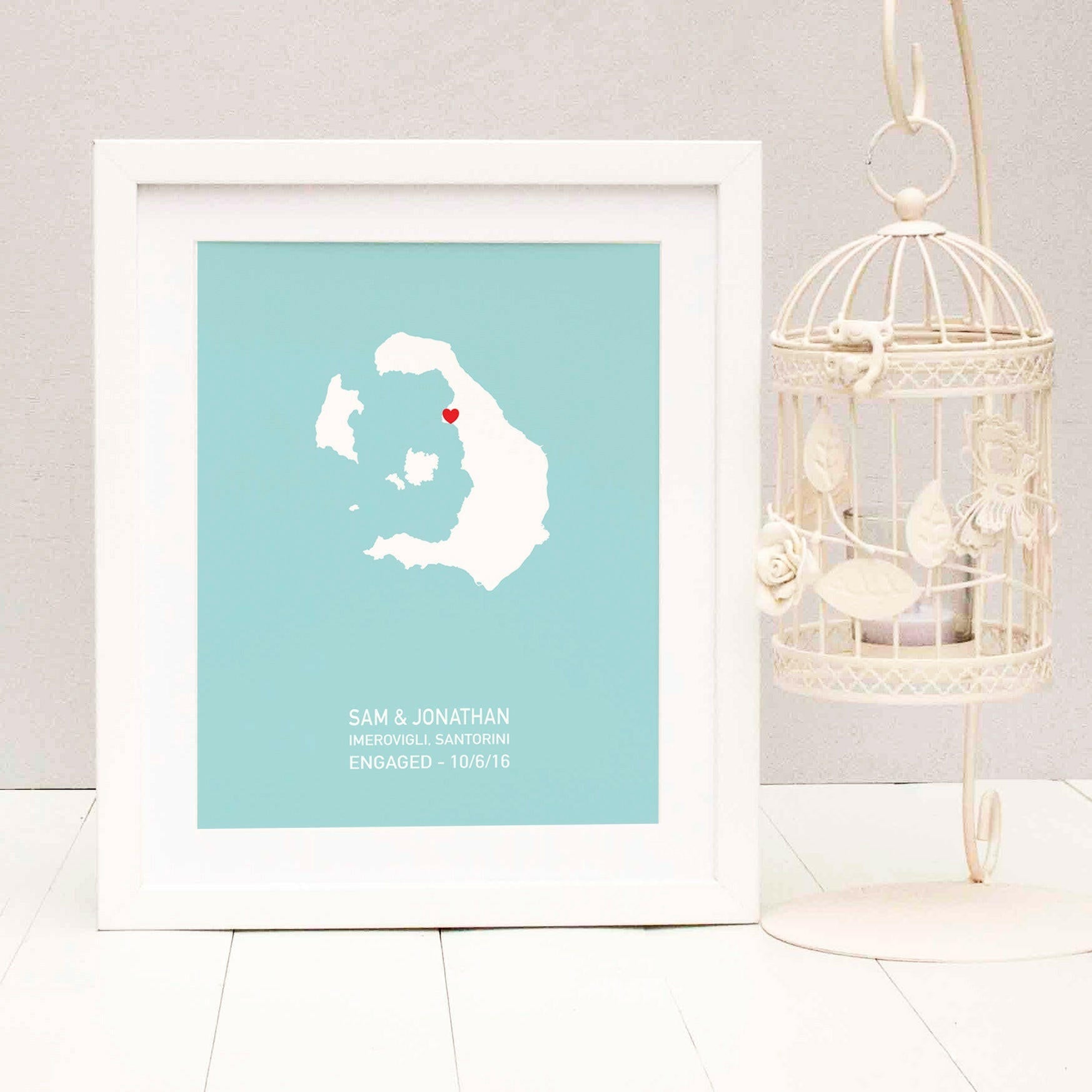 Greek Islands Personalised Print brambler