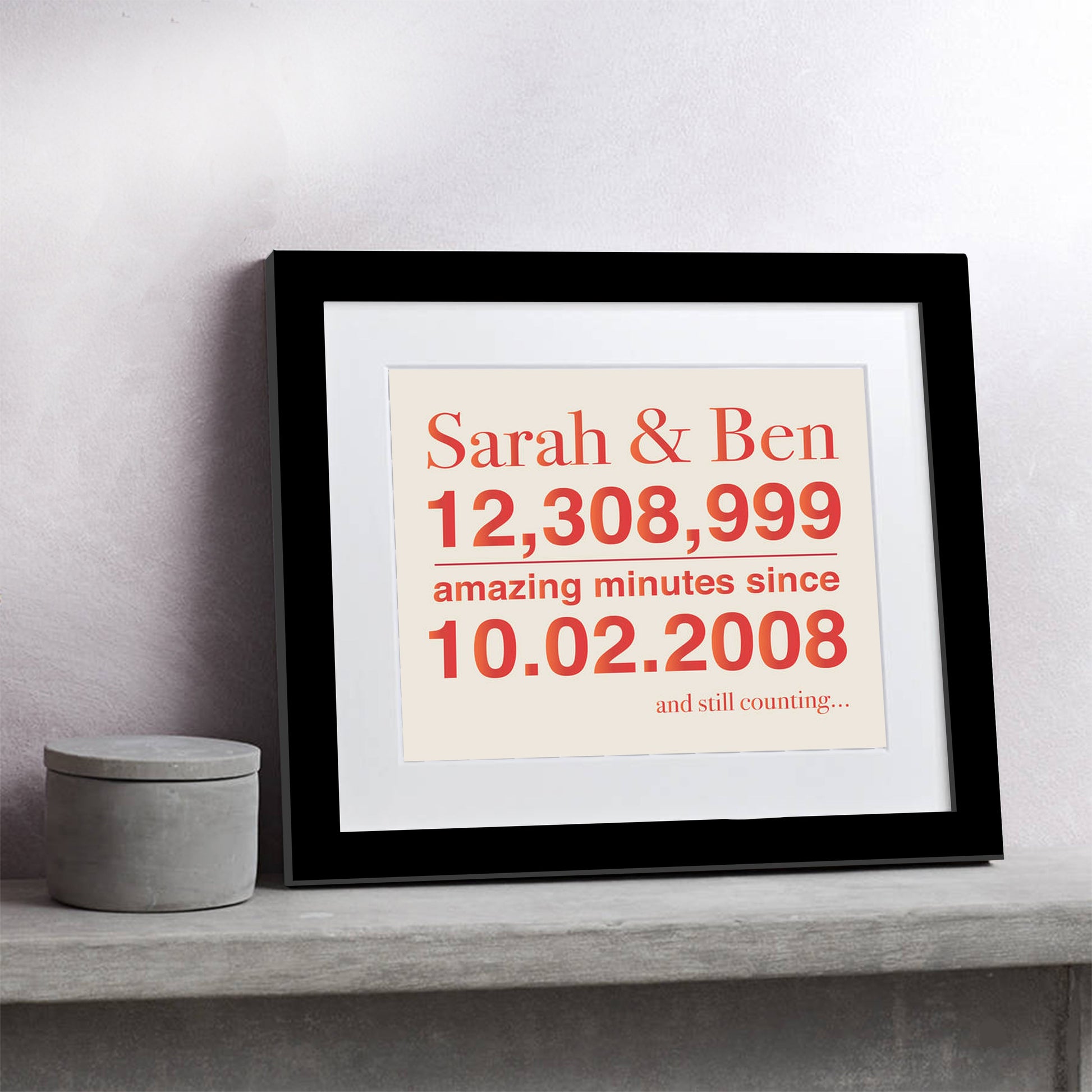Special Minutes Together Personalised Print brambler