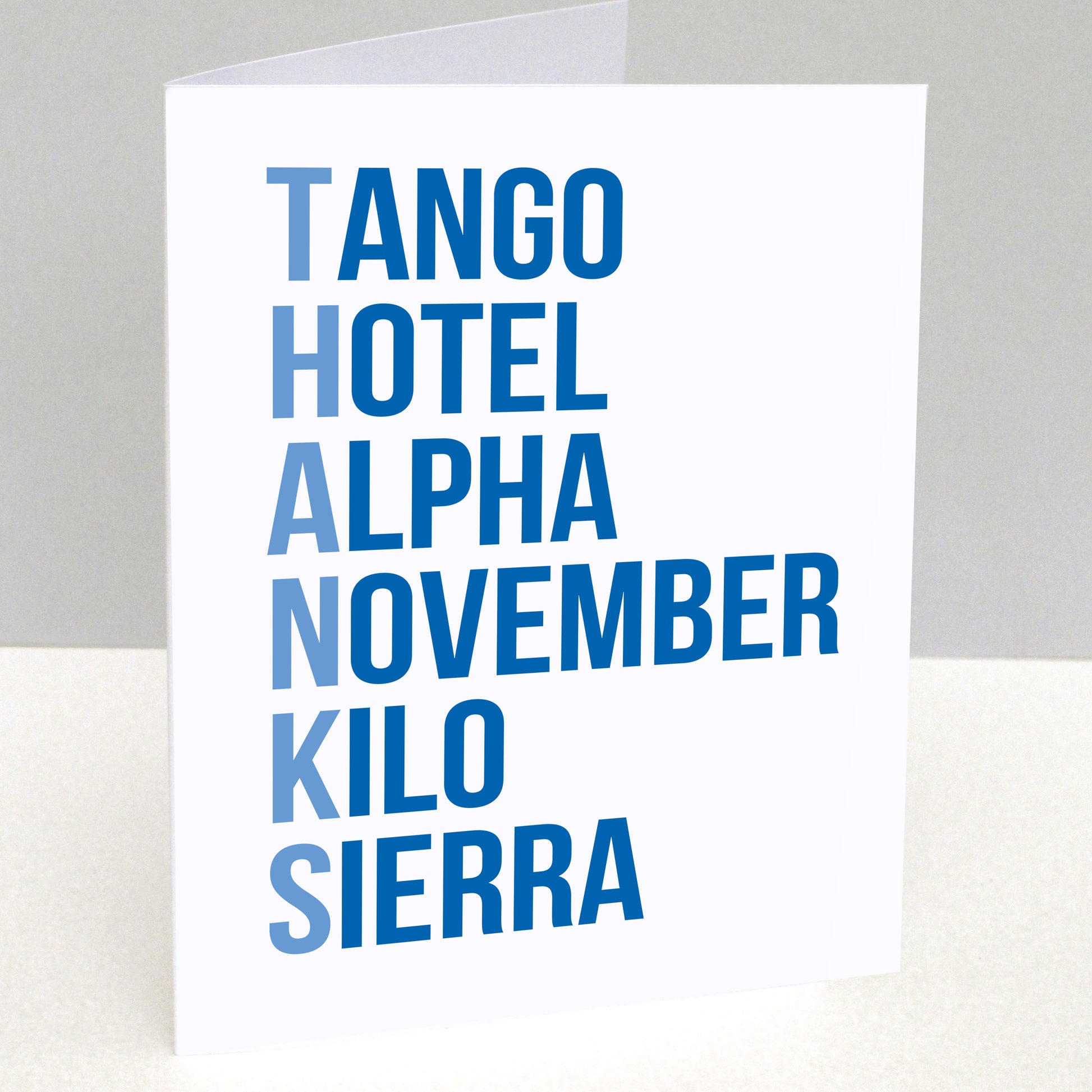 thank you card  Phonetic Alphabet police offficer - brambler