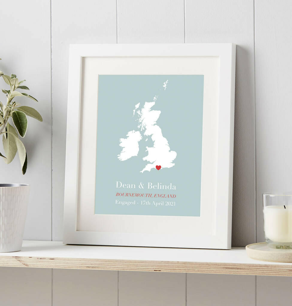 Personalised Treasured Location Print - personalized map print brambler