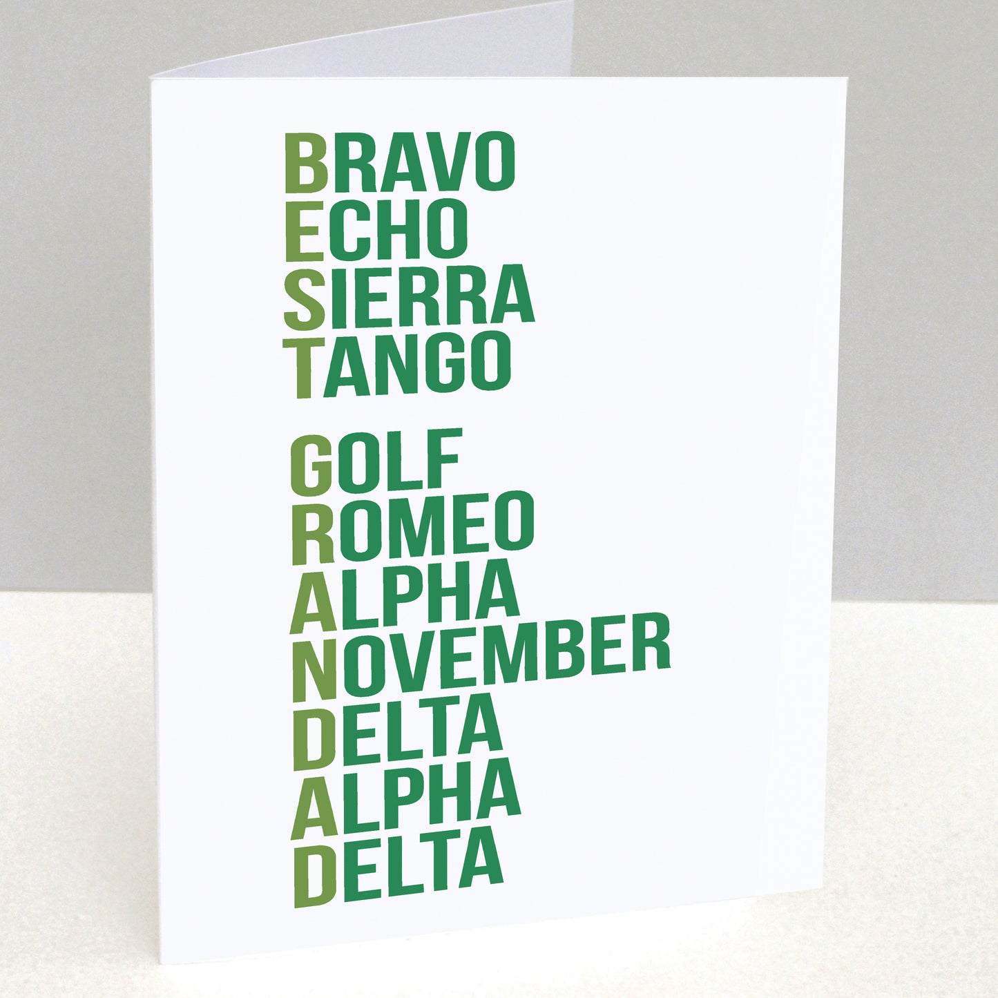 Best Grandad Phonetic Alphabet Card