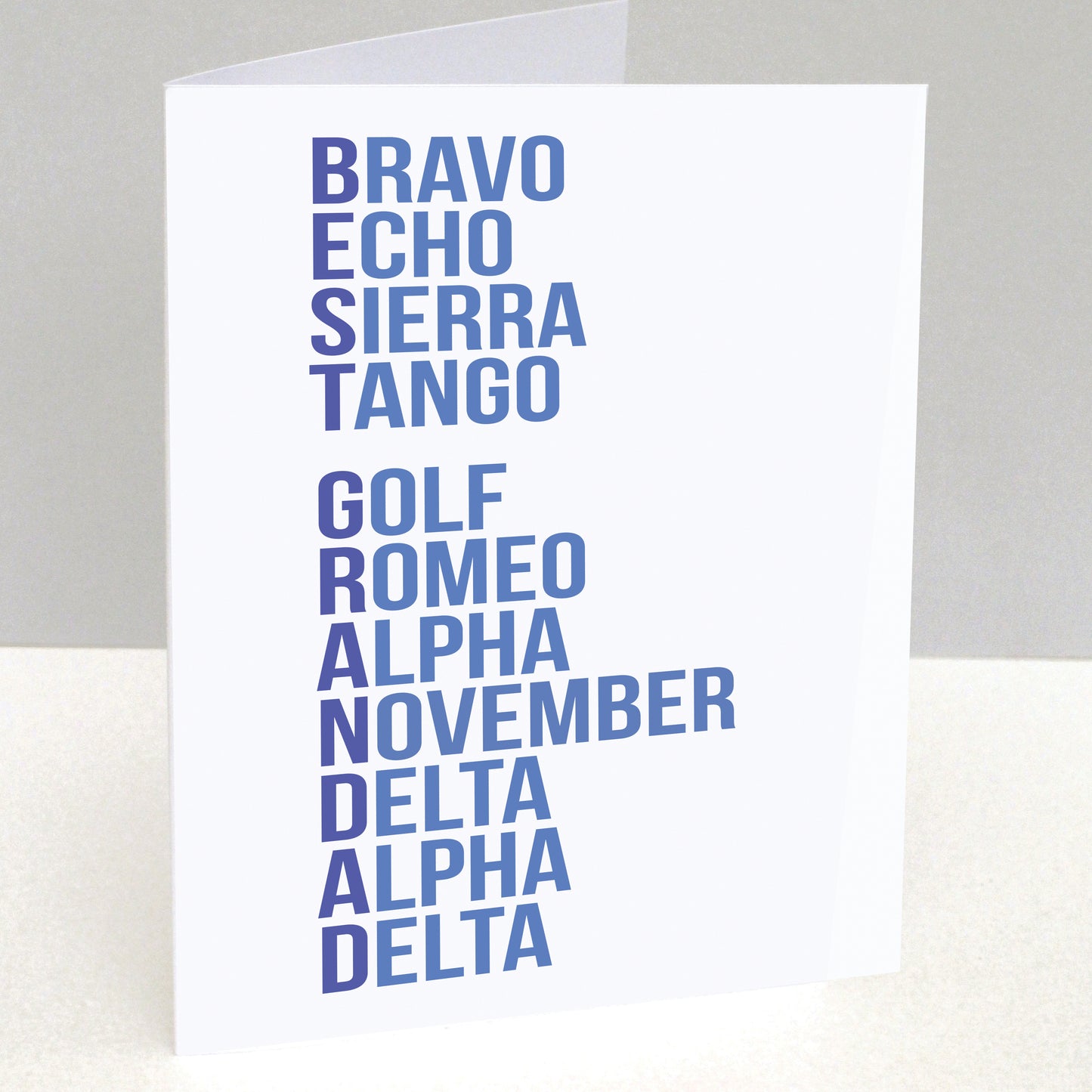 Best Grandad Phonetic Alphabet Card