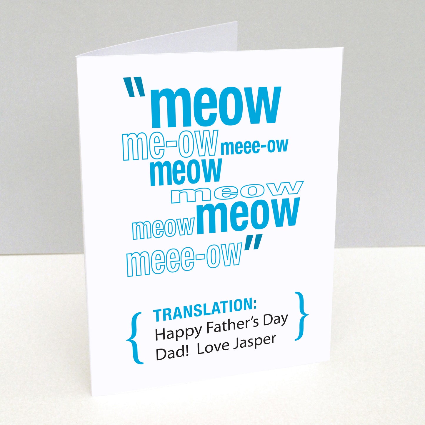 Personalised Cat Translation Greetings Card