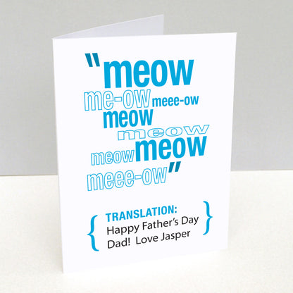 Personalised Cat Translation Greetings Card