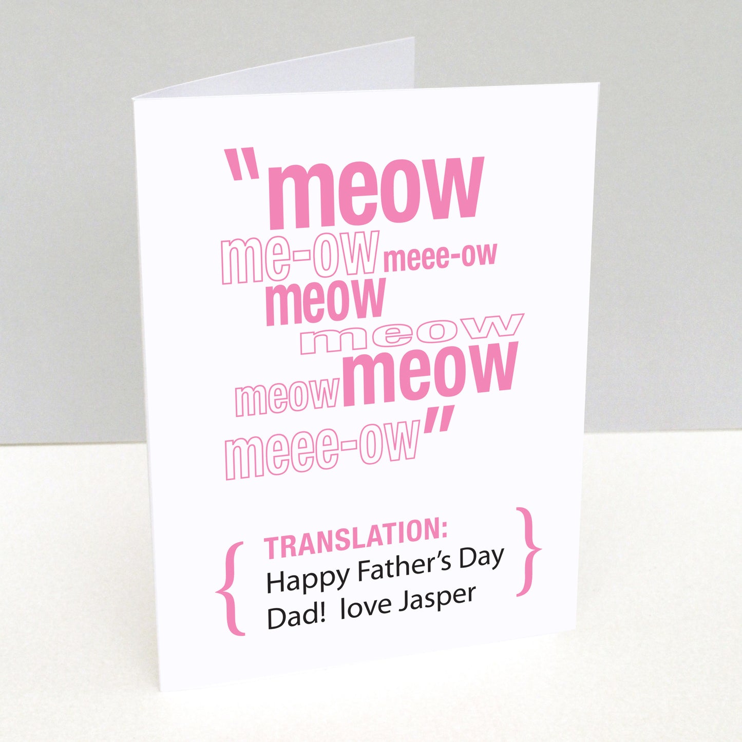 Personalised Cat Translation Greetings Card